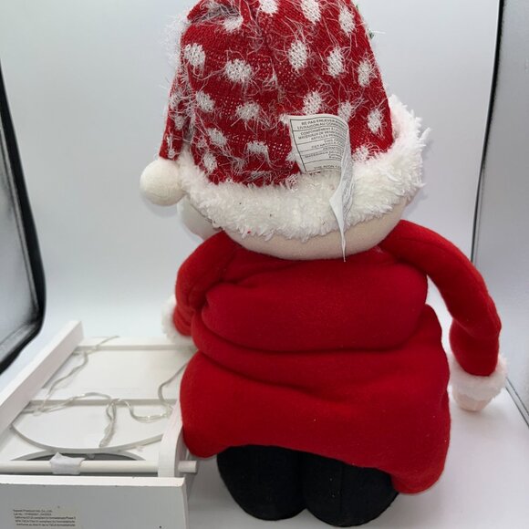 Lighted Santa & Wooden Joy Sled Red & White Plush Standing Santa Wooden sign - Picture 6 of 8